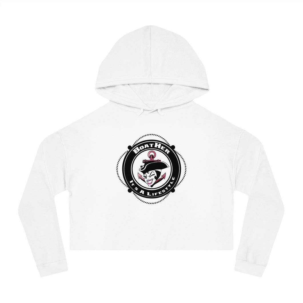 Logo Cropped Hoodie Sweatshirt