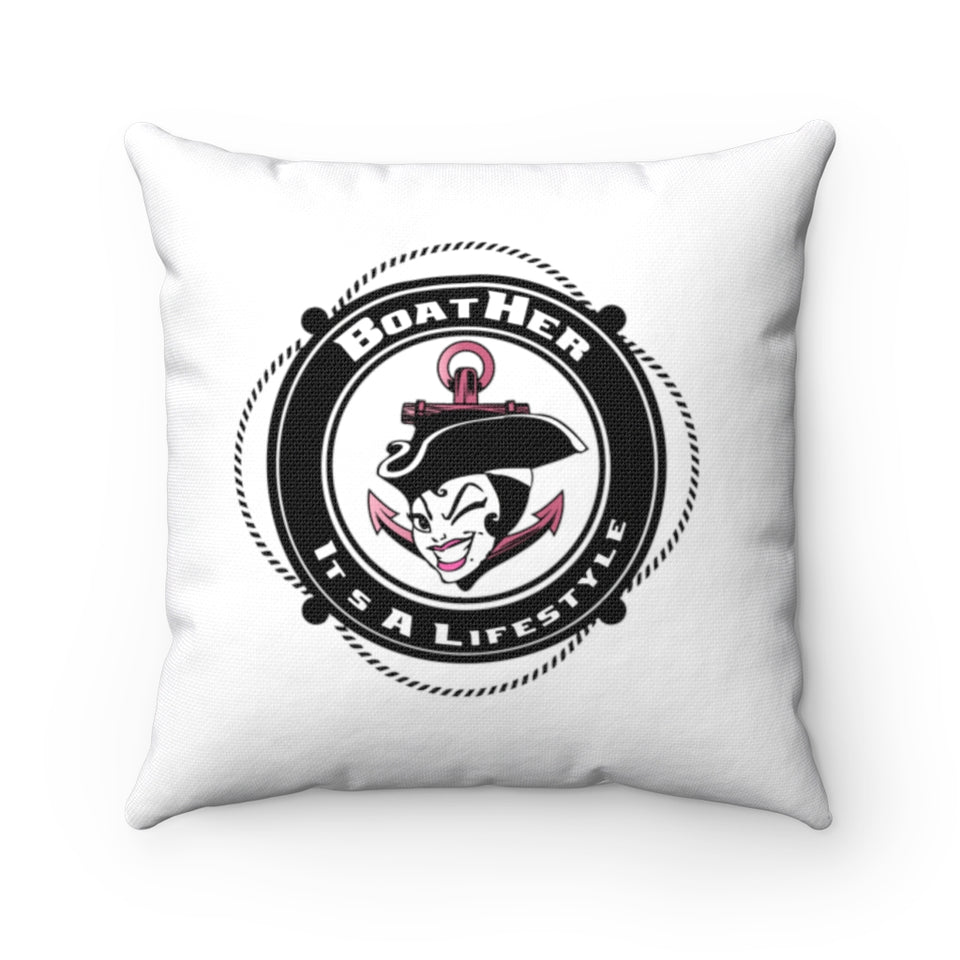 pirate lady logo pillow boater, boather lifestyle