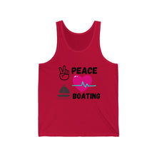 Load image into Gallery viewer, PeaceLoveBoatingTank black graphics
