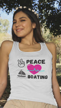 Load and play video in Gallery viewer, PeaceLoveBoatingTank black graphics
