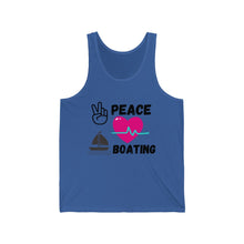 Load image into Gallery viewer, PeaceLoveBoatingTank black graphics
